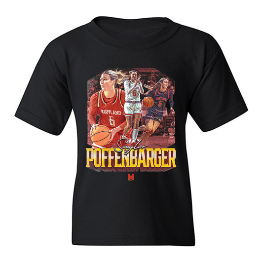 Maryland - NCAA Women's Basketball : Saylor Poffenbarger - Collage Youth T-Shirt-0