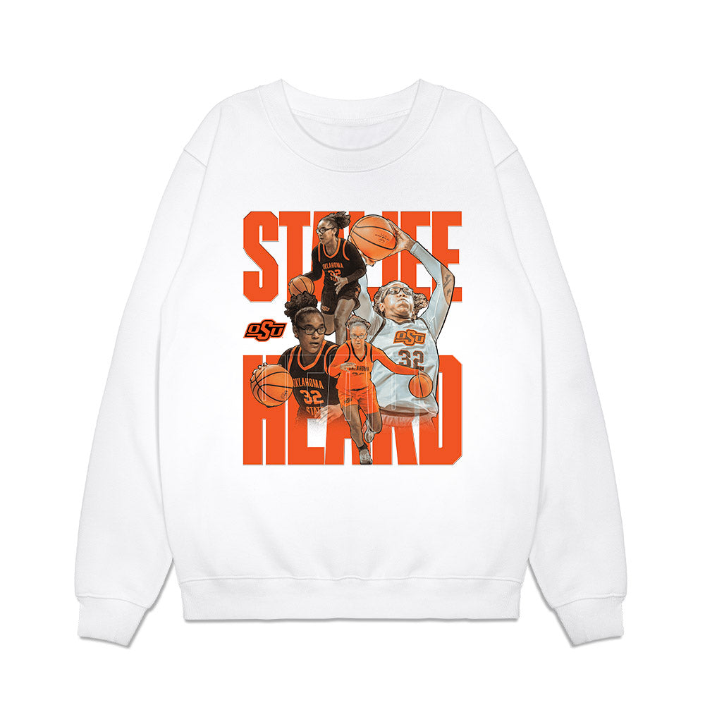 Oklahoma State - NCAA Women's Basketball : Stailee Heard - Player Collage Premium Crewneck Sweatshirt-0