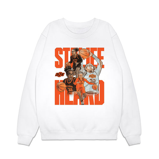 Oklahoma State - NCAA Women's Basketball : Stailee Heard - Player Collage Premium Crewneck Sweatshirt-0