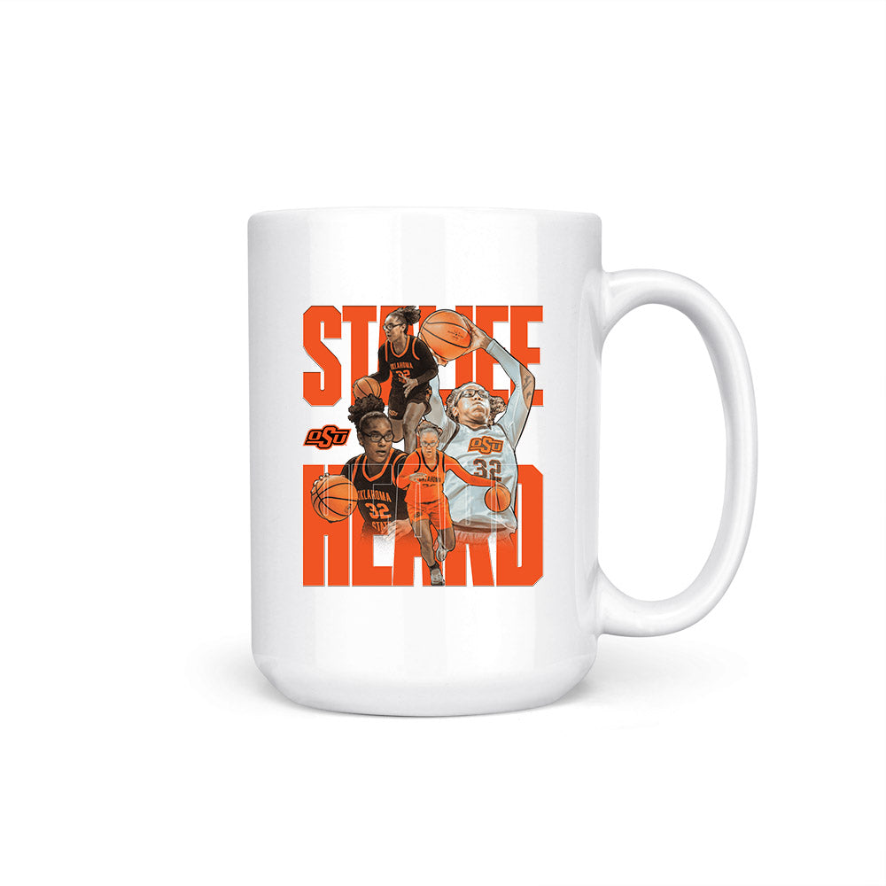 Oklahoma State - NCAA Women's Basketball : Stailee Heard - Player Collage Coffee Mug-0