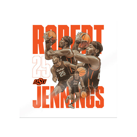 Oklahoma State - NCAA Men's Basketball : Robert Jennings - Collage Sticker-0