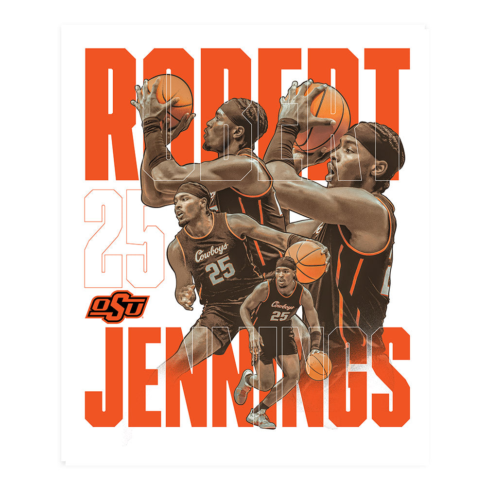 Oklahoma State - NCAA Men's Basketball : Robert Jennings - Collage Poster 20x24-0