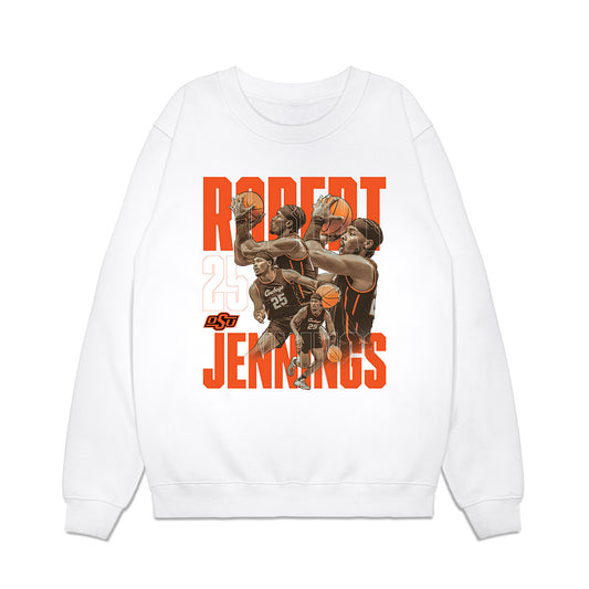 Oklahoma State - NCAA Men's Basketball : Robert Jennings - Player Collage Premium Crewneck Sweatshirt-0