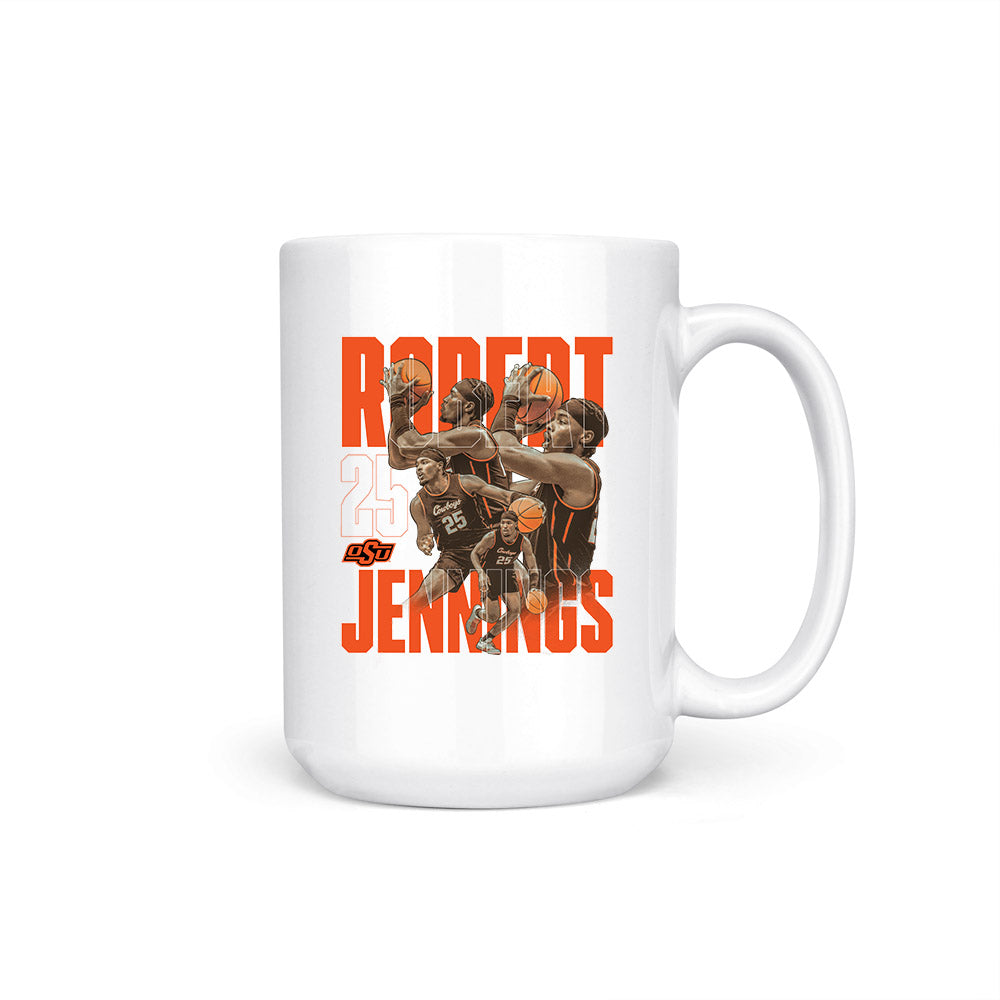 Oklahoma State - NCAA Men's Basketball : Robert Jennings - Collage Coffee Mug-0