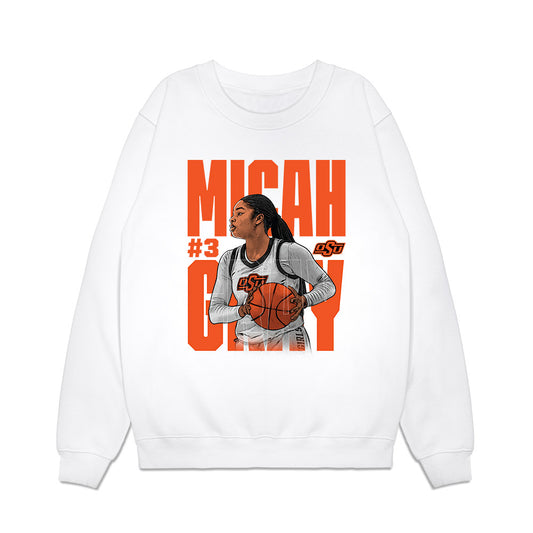 Oklahoma State - NCAA Women's Basketball : Micah Gray - Player Collage Premium Crewneck Sweatshirt-0