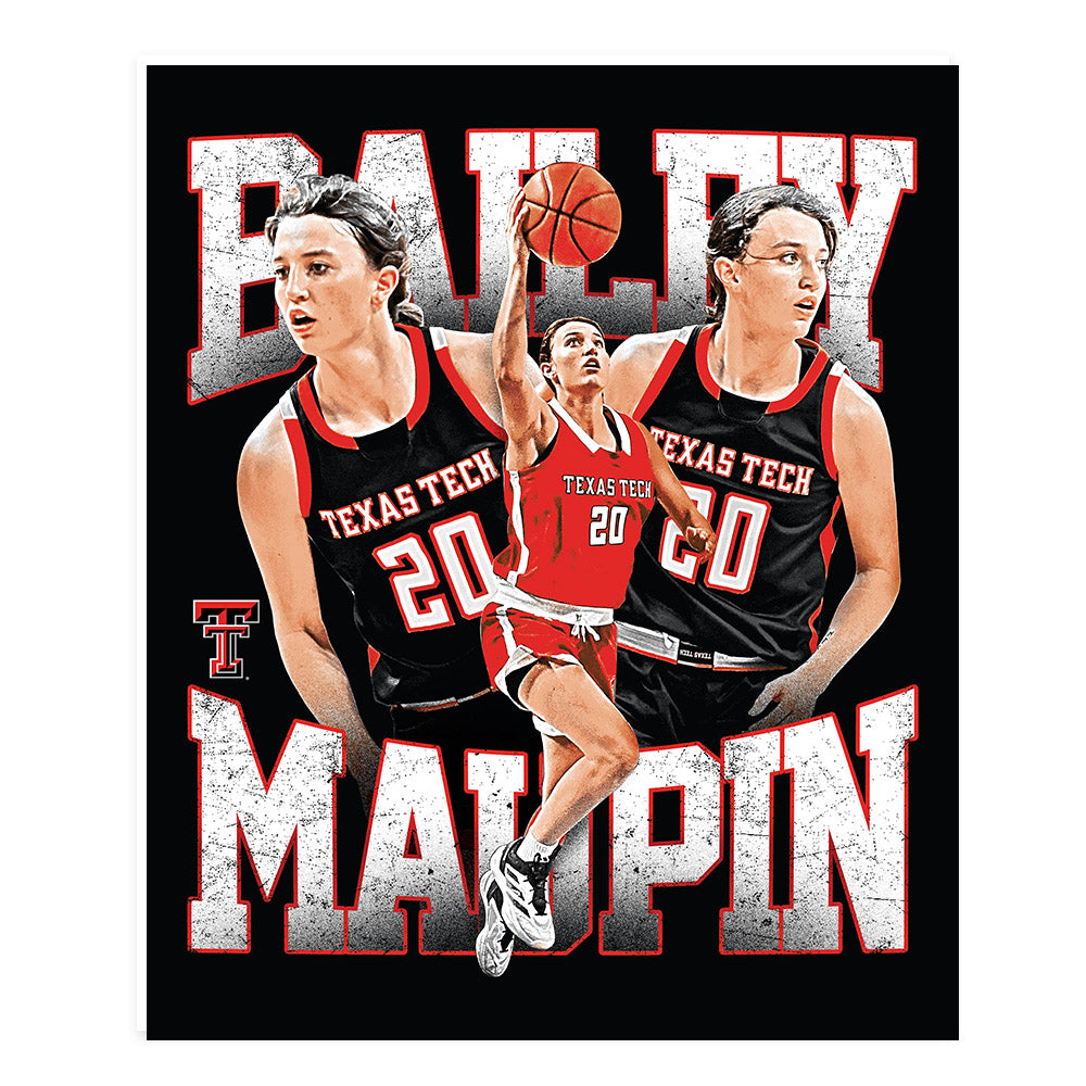 Texas Tech - NCAA Women's Basketball : Bailey Maupin - Collage Poster 20x24-0