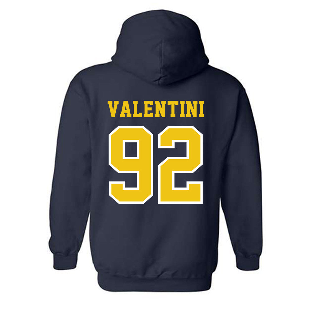 Michigan - NCAA Men's Ice Hockey : Adam Valentini - Classic Shersey Hooded Sweatshirt-1