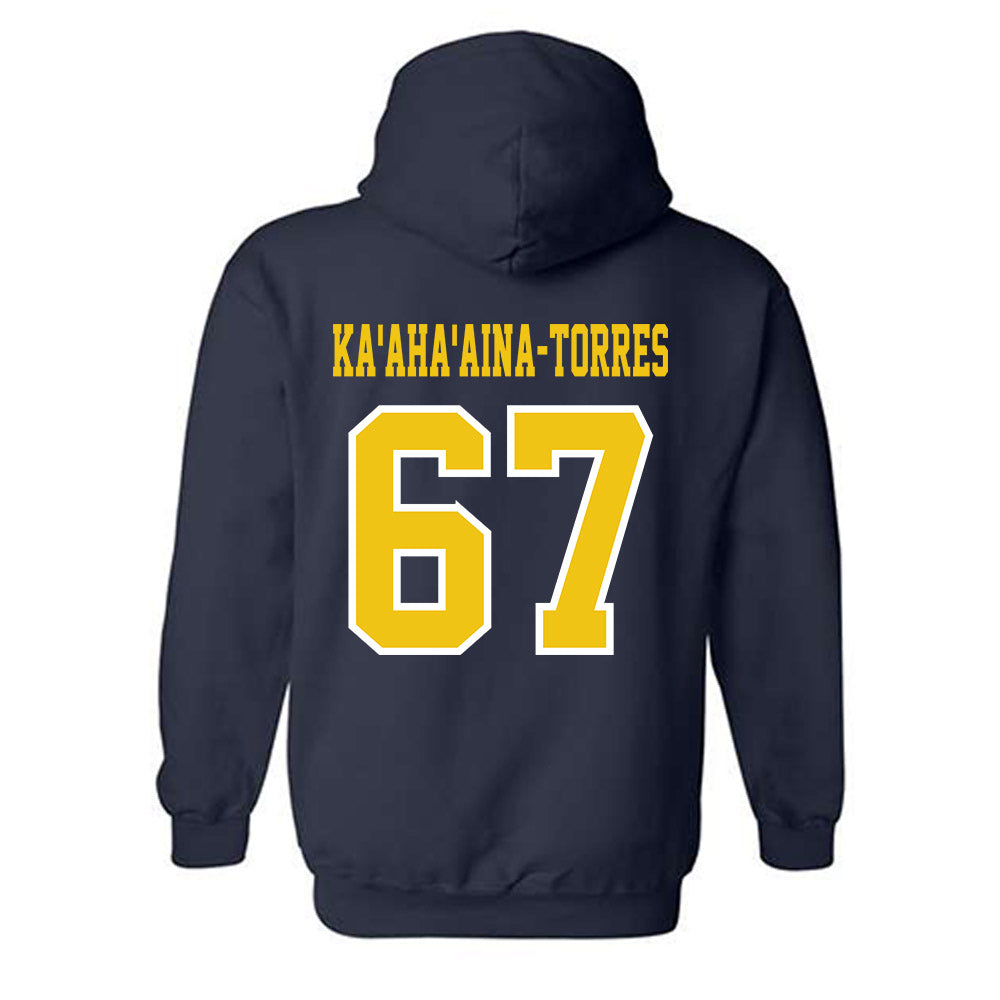 Michigan - NCAA Football : Houston Ka'aha'aina-Torres - Classic Shersey Hooded Sweatshirt-1