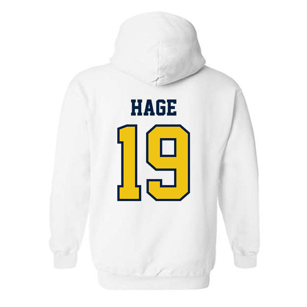 Michigan - NCAA Men's Ice Hockey : Michael Hage - Classic Shersey Hooded Sweatshirt-1