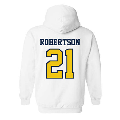 Michigan - NCAA Men's Ice Hockey : Ben Robertson - Classic Shersey Hooded Sweatshirt-1