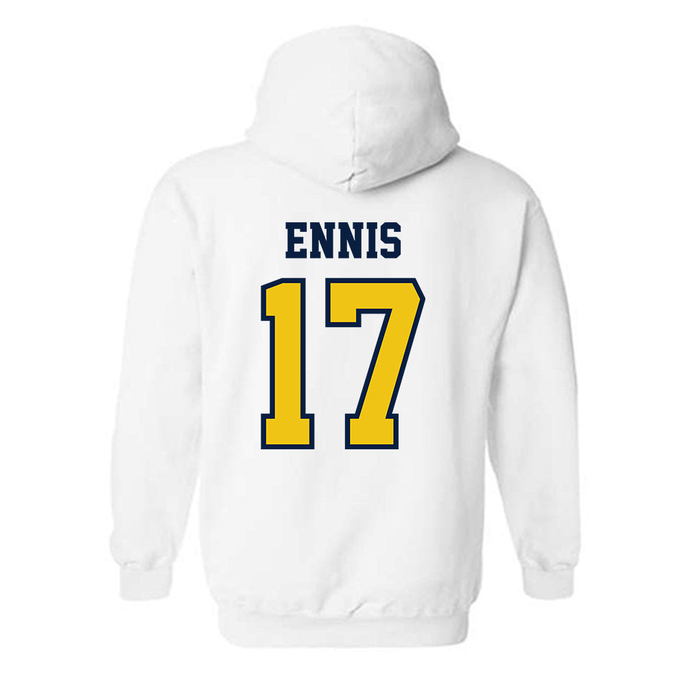 Michigan - NCAA Men's Lacrosse : Justin Ennis - Classic Shersey Hooded Sweatshirt-1