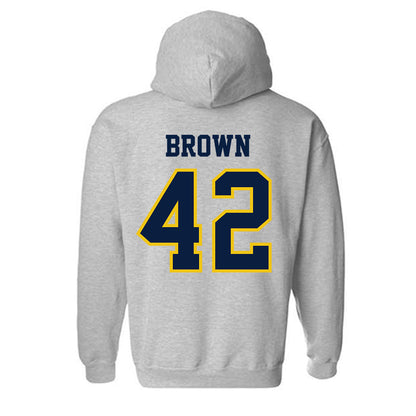 Michigan - NCAA Baseball : Justin Brown - Classic Shersey Hooded Sweatshirt-1