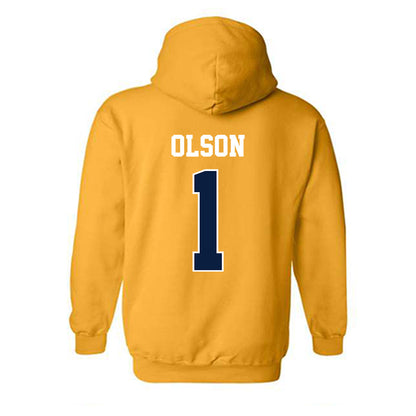 Michigan - NCAA Women's Basketball : Olivia Olson - Sports Shersey Hooded Sweatshirt-1
