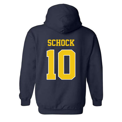 Michigan - NCAA Men's Ice Hockey : Drew Schock - Sports Shersey Hooded Sweatshirt-1