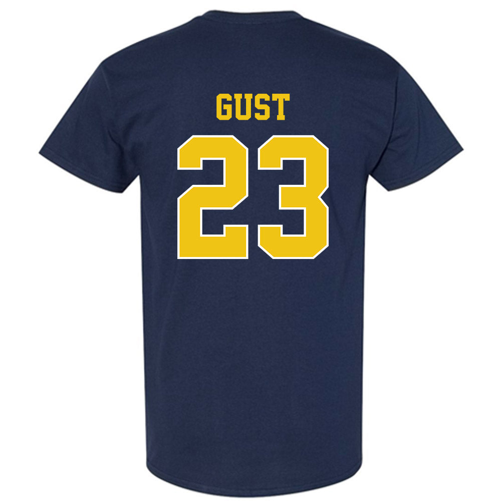 Michigan - NCAA Men's Ice Hockey : Miles Gust - Sports Shersey T-Shirt-1