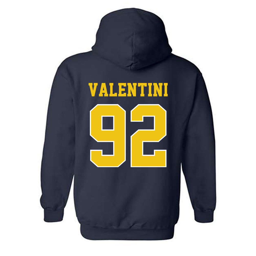 Michigan - NCAA Men's Ice Hockey : Adam Valentini - Sports Shersey Hooded Sweatshirt-1