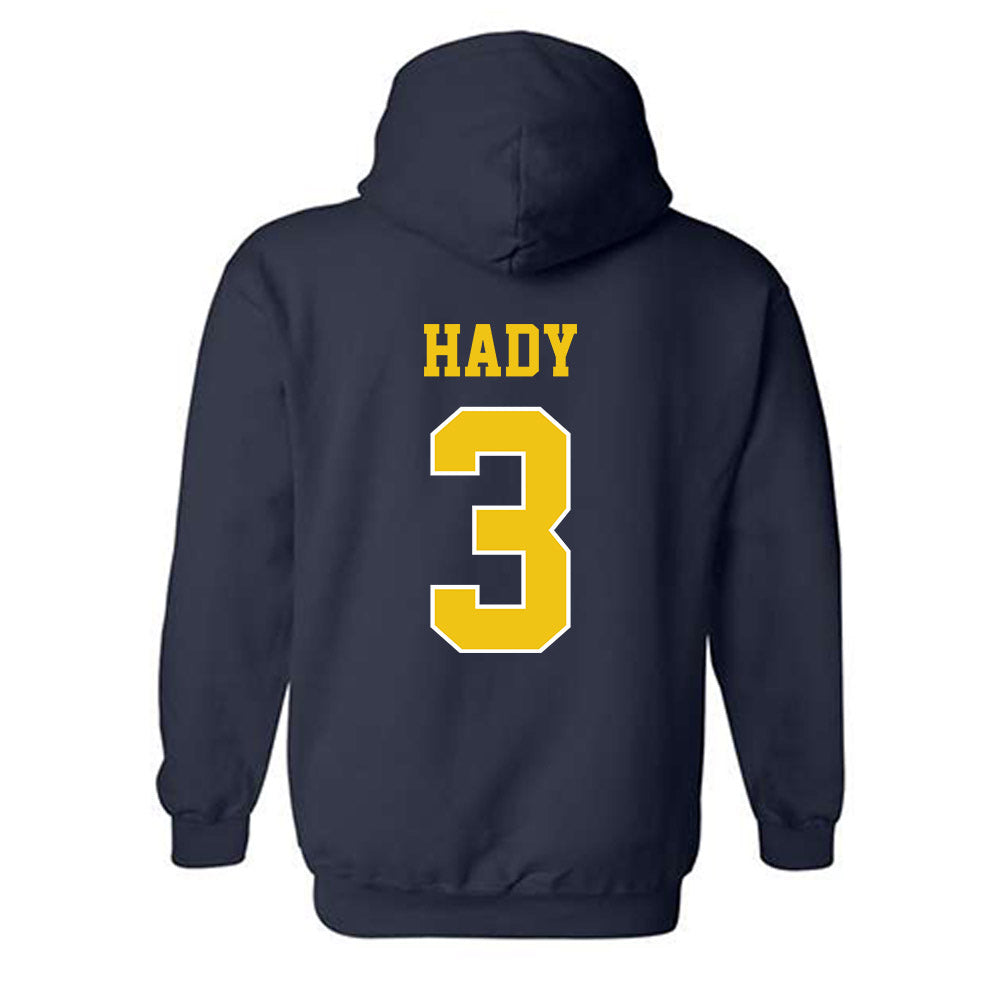 Michigan - NCAA Men's Ice Hockey : Hunter Hady - Sports Shersey Hooded Sweatshirt-1