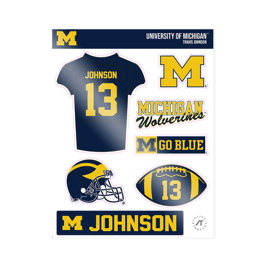 Michigan - NCAA Football : Travis Johnson - Sticker Sheet-0