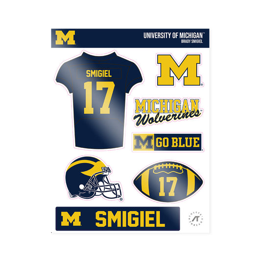 Michigan - NCAA Football : Brady Smigiel - Sticker Sheet-0