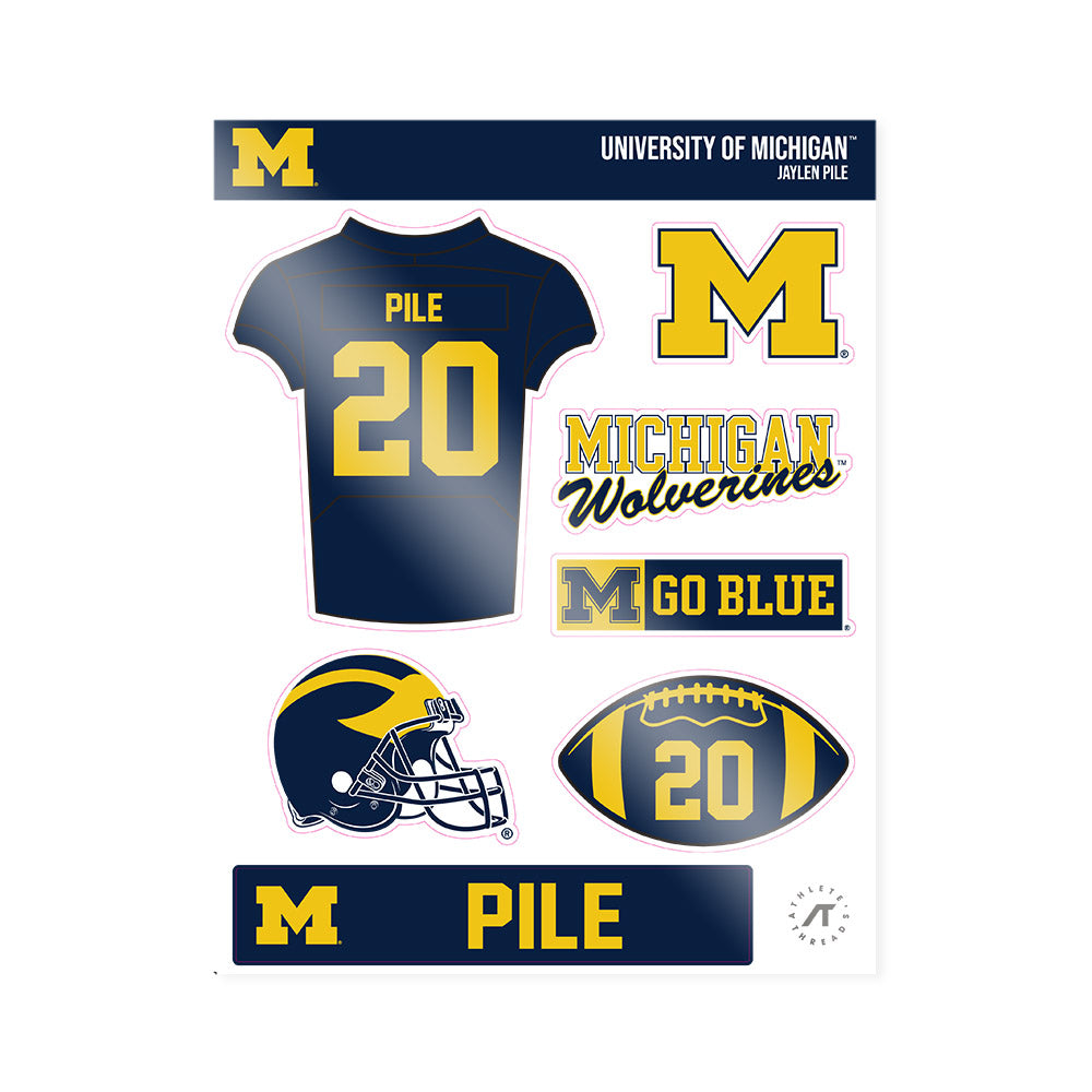 Michigan - NCAA Football : Jaylen Pile - Sticker Sheet-0