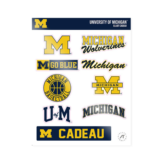Michigan - NCAA Men's Basketball : Elliot Cadeau - Sticker Sheet-0