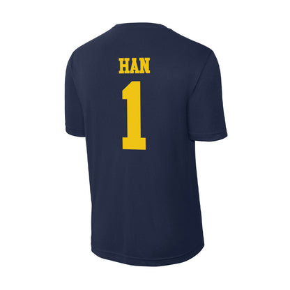 Michigan - NCAA Men's Lacrosse : Matt Han - Activewear T-Shirt-1