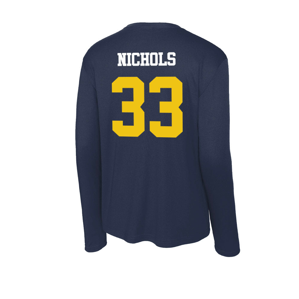 Michigan - NCAA Football : Dominic Nichols - Activewear Long Sleeve T-Shirt-1