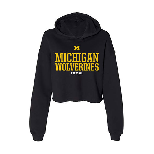 Michigan - NCAA Football : Chris Bracy - Classic Shersey Women's Crop Fleece Hooded Sweatshirt-0