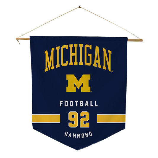 Michigan - NCAA Football : Ted Hammond - Pennant - 18" x 21"-0