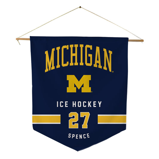 Michigan - NCAA Men's Ice Hockey : Malcolm Spence - Pennant - 18" x 21"-0