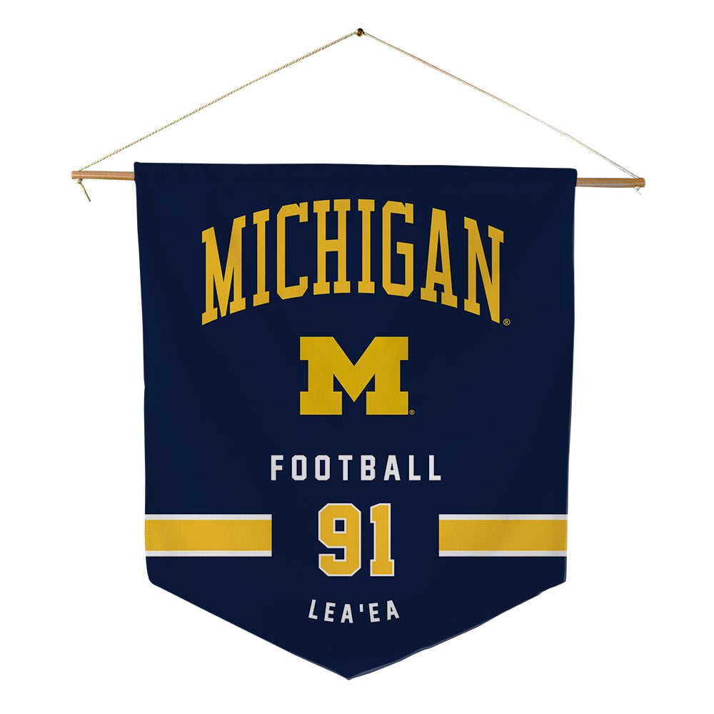 Michigan - NCAA Football : Jonah Lea'ea - Pennant - 18" x 21"-0