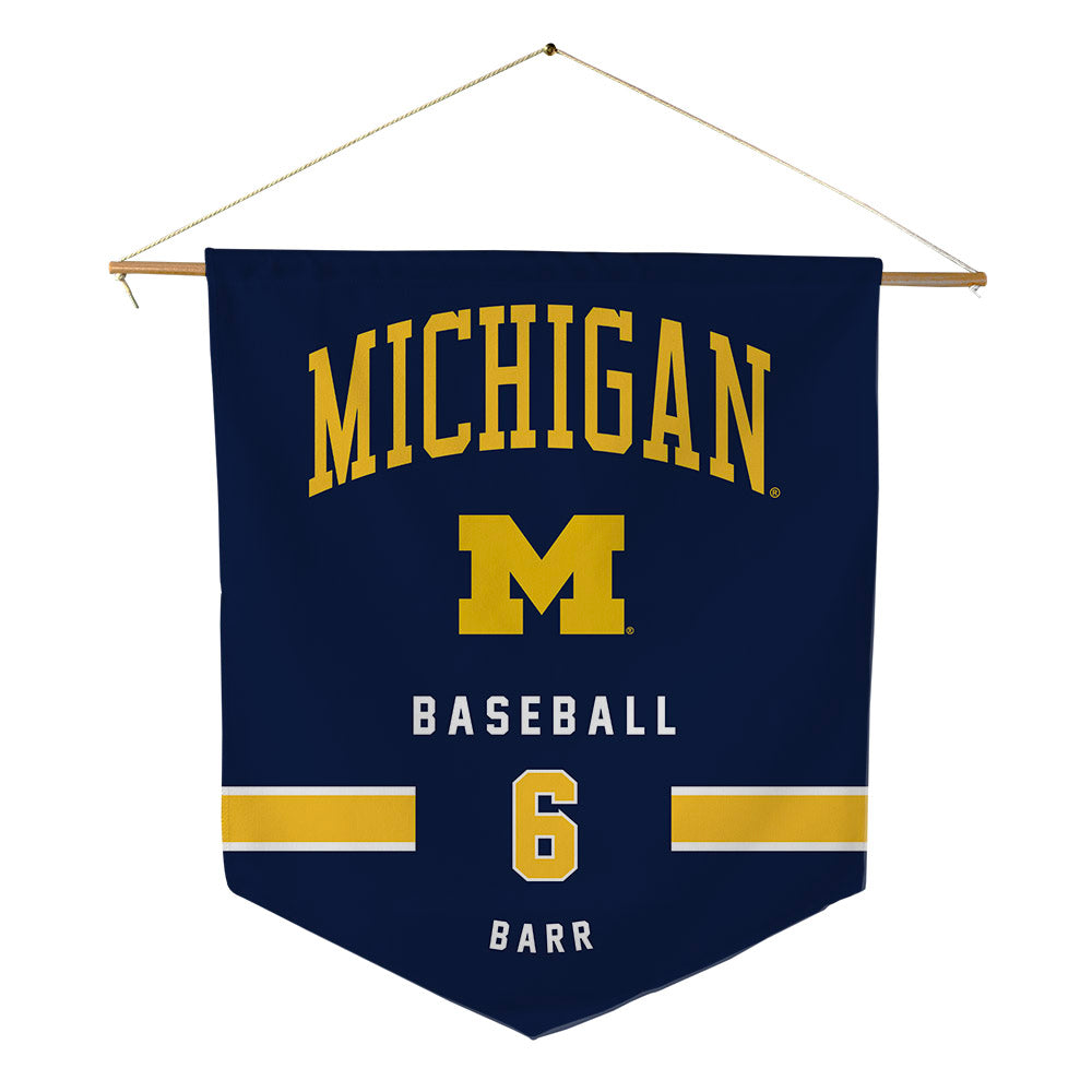 Michigan - NCAA Baseball : Kurt Barr - Pennant - 18" x 21"-0