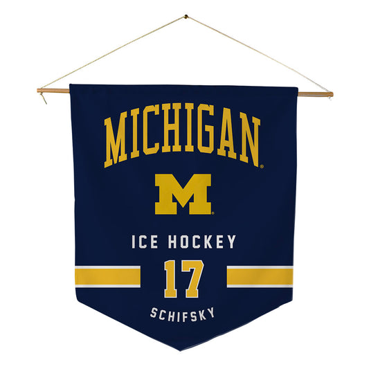 Michigan - NCAA Men's Ice Hockey : Garrett Schifsky - Pennant - 18" x 21"-0