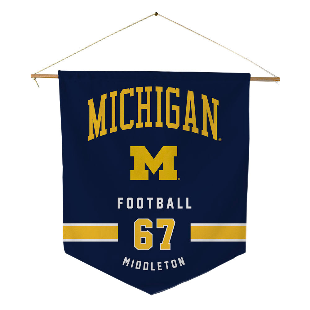 Michigan - NCAA Football : Trent Middleton - Pennant - 18" x 21"-0