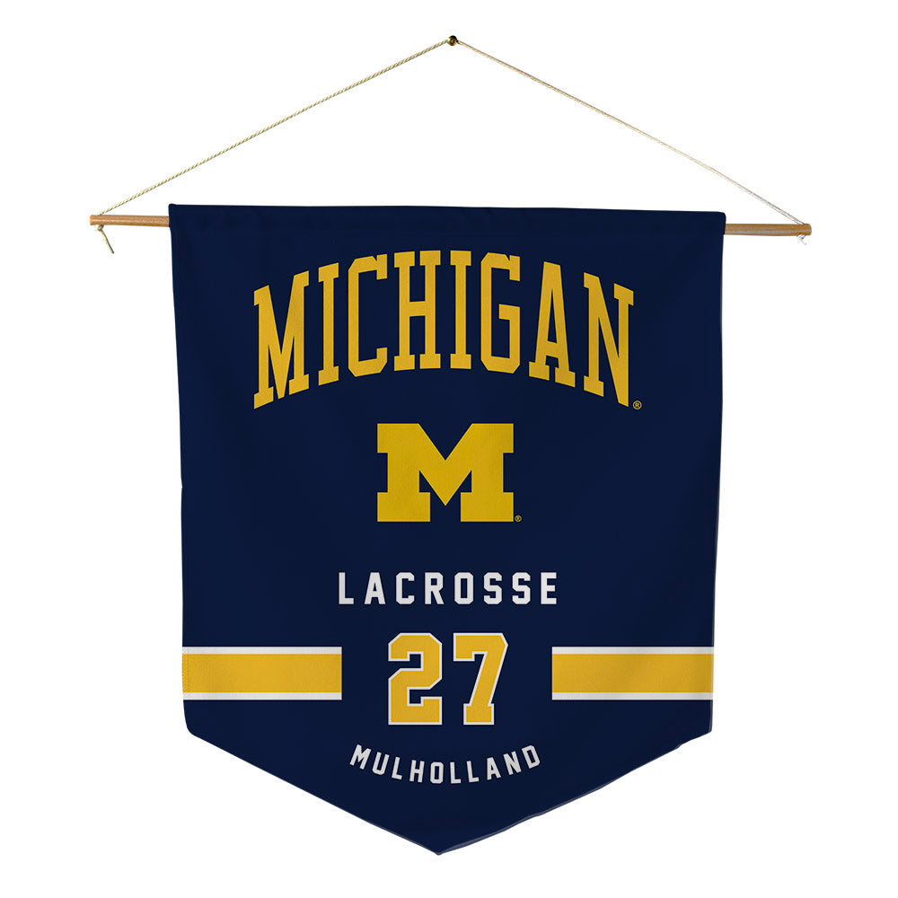 Michigan - NCAA Men's Lacrosse : Aidan Mulholland - Pennant - 18" x 21"-0