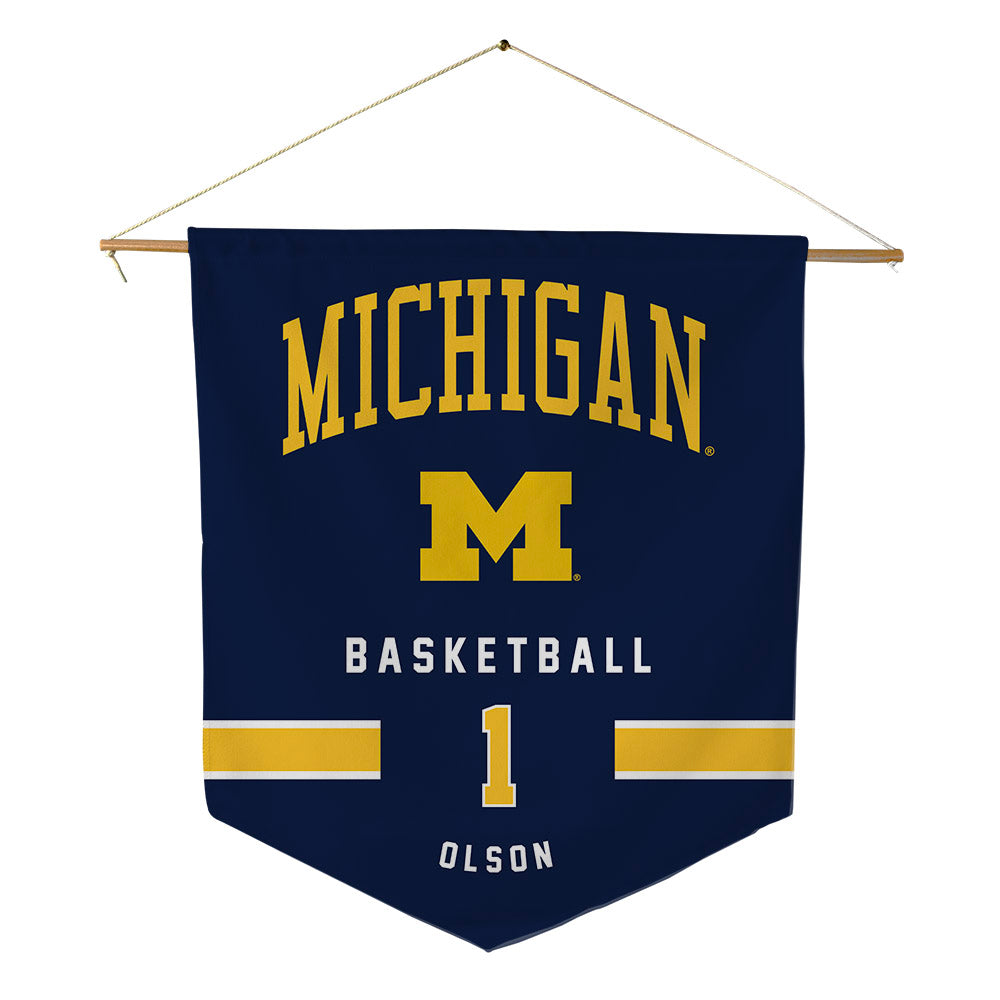 Michigan - NCAA Women's Basketball : Olivia Olson - Pennant - 18" x 21"-0