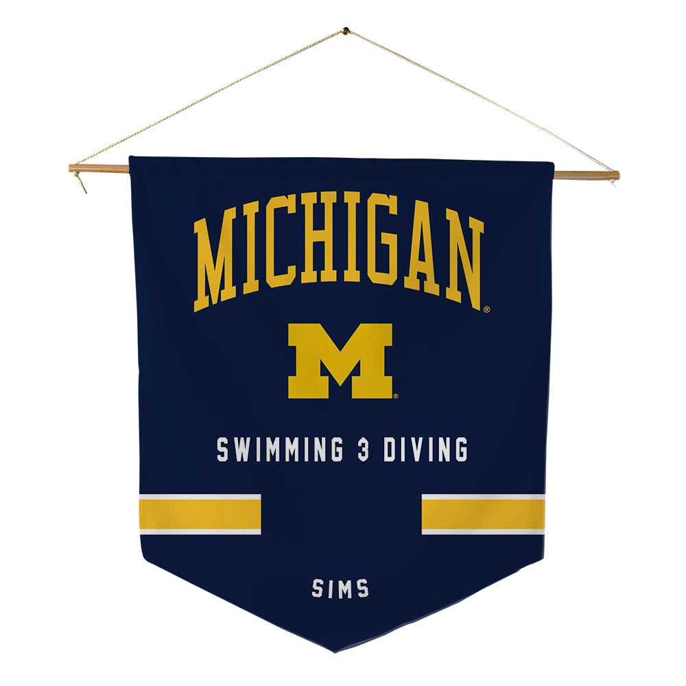 Michigan - NCAA Women's Swimming & Diving : Bella Sims - Pennant - 18" x 21"-0