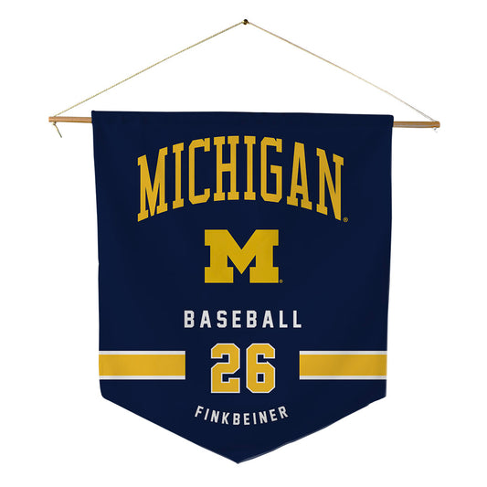 Michigan - NCAA Baseball : Tyler Finkbeiner - Pennant - 18" x 21"-0