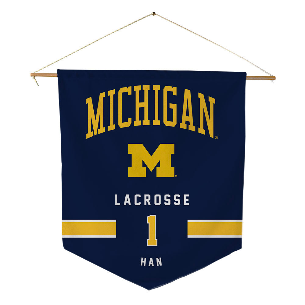 Michigan - NCAA Men's Lacrosse : Matt Han - Pennant - 18" x 21"-0