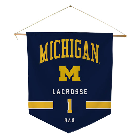 Michigan - NCAA Men's Lacrosse : Matt Han - Pennant - 18" x 21"-0