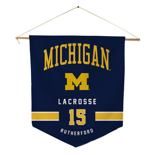 Michigan - NCAA Women's Lacrosse : Maya Rutherford - Pennant - 18" x 21"-0
