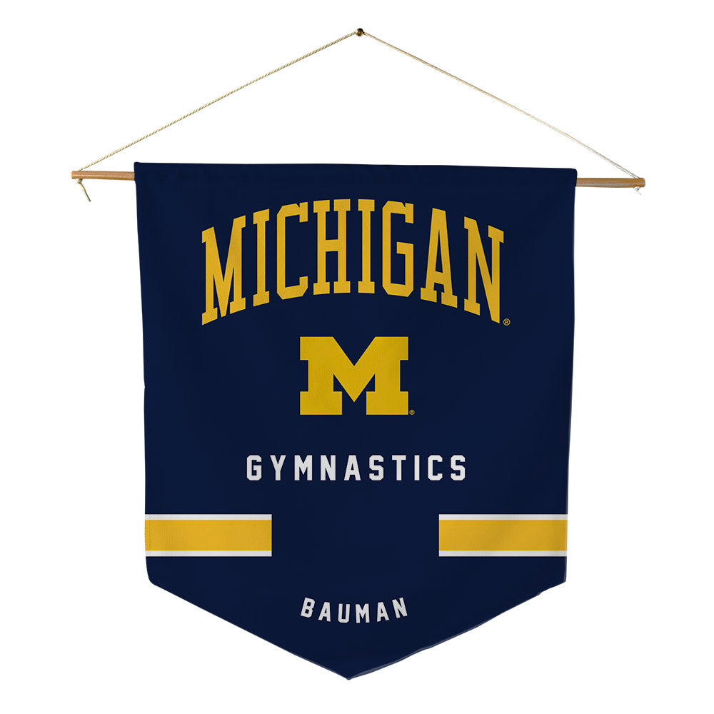 Michigan - NCAA Women's Gymnastics : Carly Bauman - Pennant - 18" x 21"-0