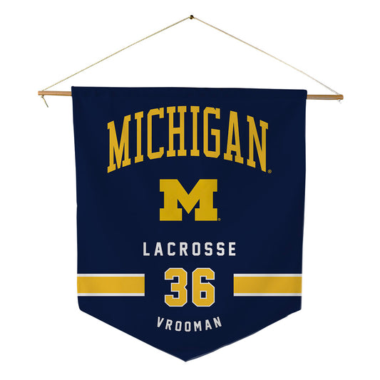 Michigan - NCAA Women's Lacrosse : Brinley Vrooman - Pennant - 18" x 21"-0