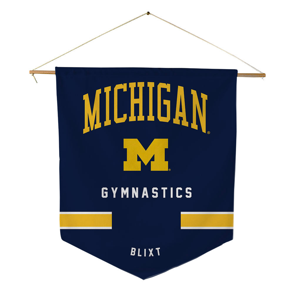 Michigan - NCAA Men's Gymnastics : Landen Blixt - Pennant - 18" x 21"-0