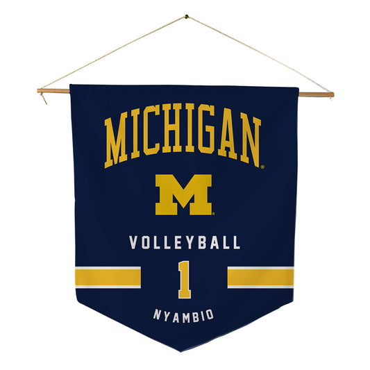 Michigan - NCAA Women's Volleyball : Serena Nyambio - Pennant - 18" x 21"-0