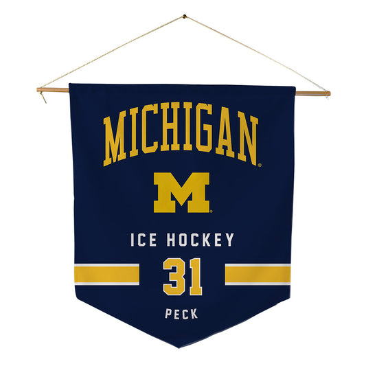Michigan - NCAA Men's Ice Hockey : Stephen Peck - Pennant - 18" x 21"-0
