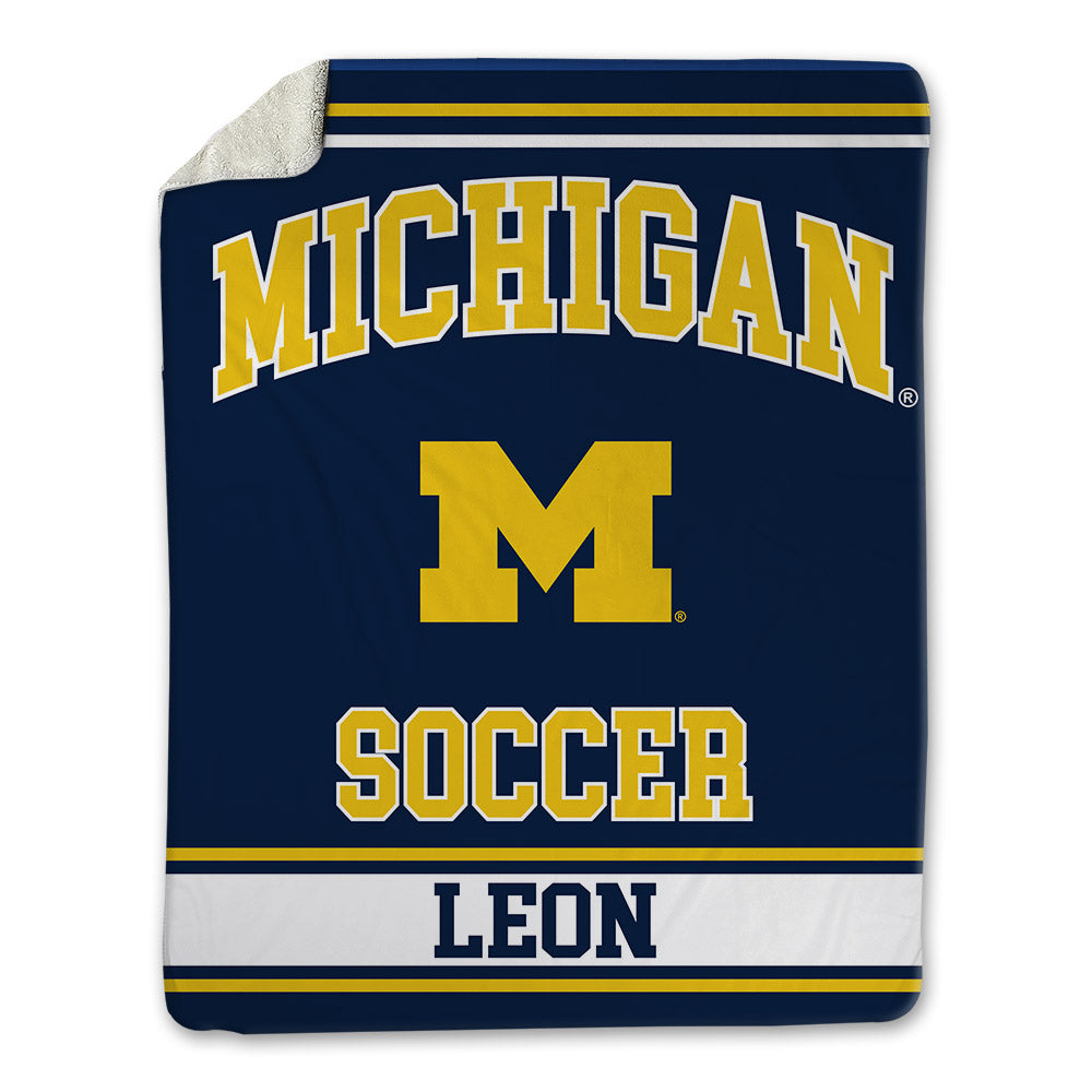 Michigan - NCAA Men's Soccer : Michael Leon - Blanket-0