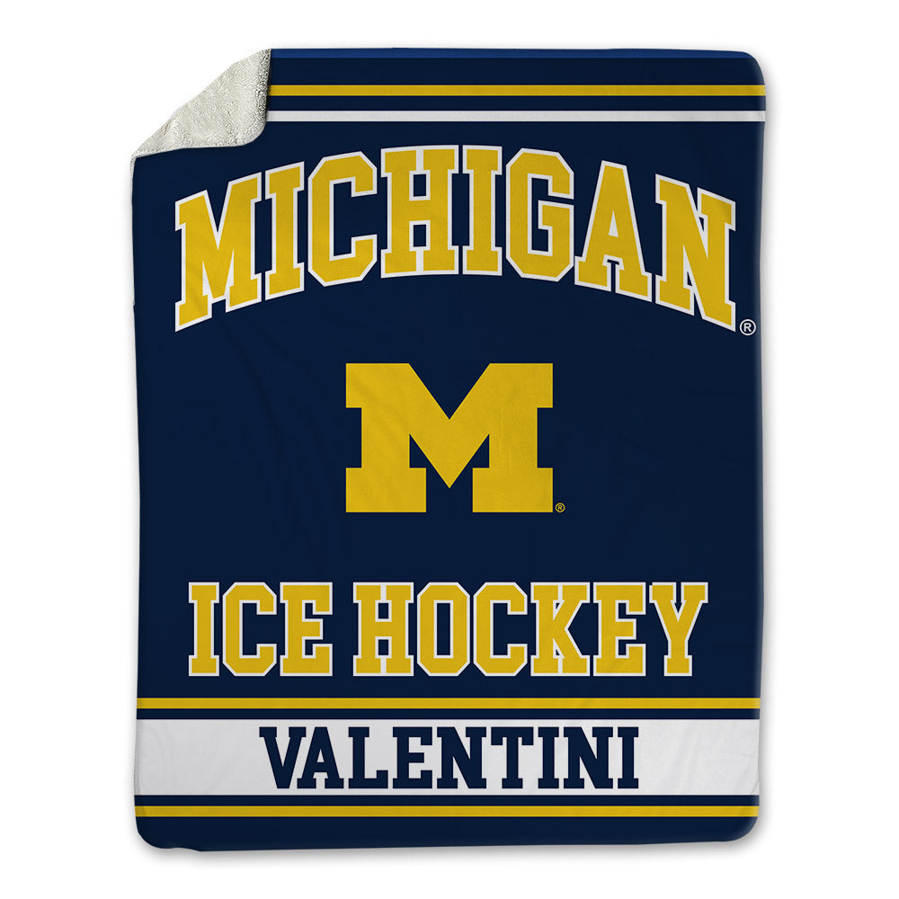 Michigan - NCAA Men's Ice Hockey : Adam Valentini - Blanket-0