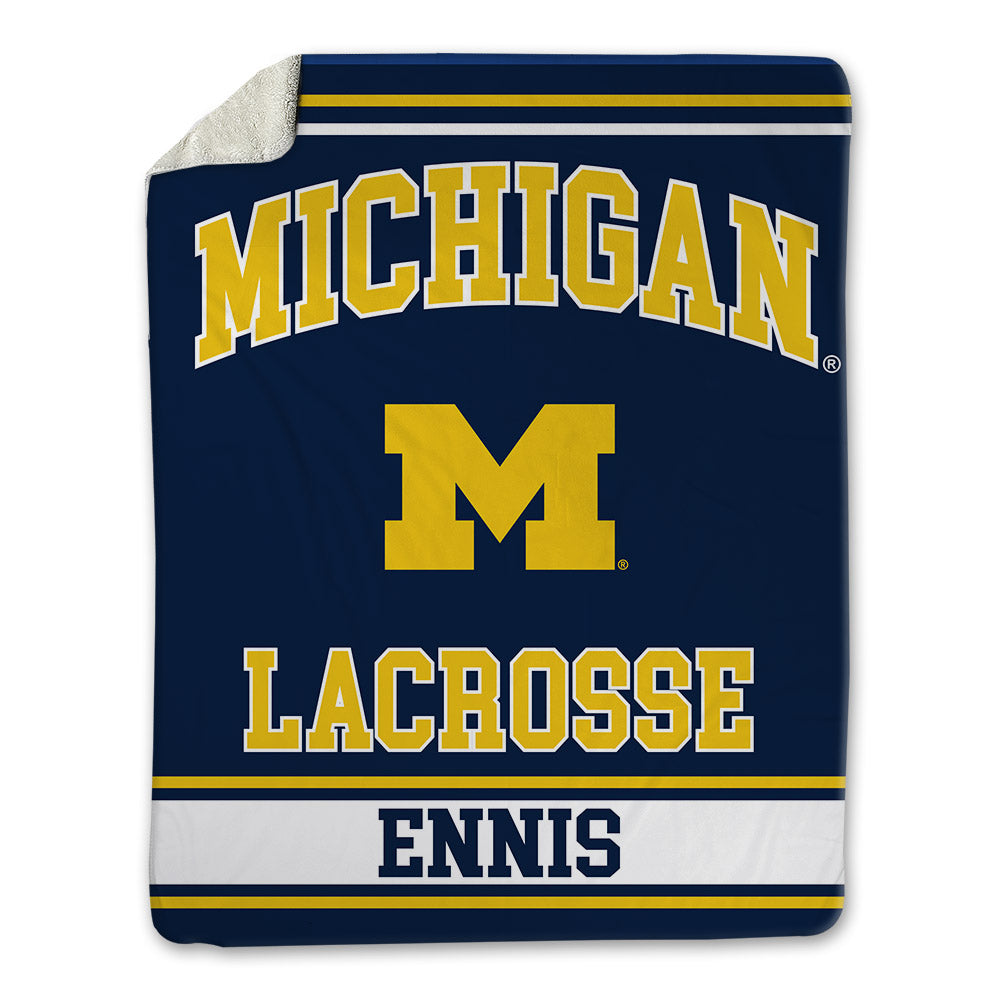 Michigan - NCAA Men's Lacrosse : Justin Ennis - Blanket-0