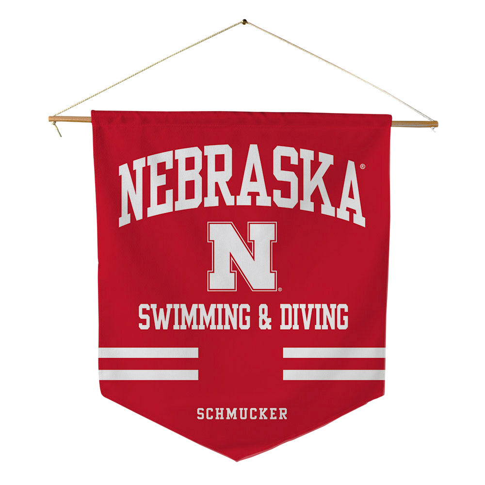 Nebraska - NCAA Women's Swimming & Diving : Jordyn Schmucker - Pennant - 18" x 21"-0